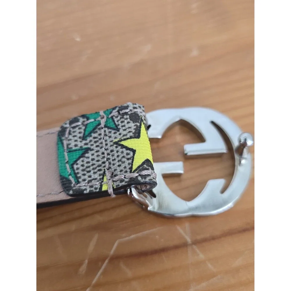 Gucci Kids' GG Supreme Star Print Belt Size L 6-8 Years 24